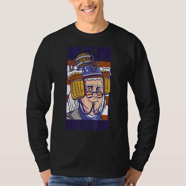 Ben Drankin Drinking Benjamin Franklin Meme juli T Shirt (Framsida)