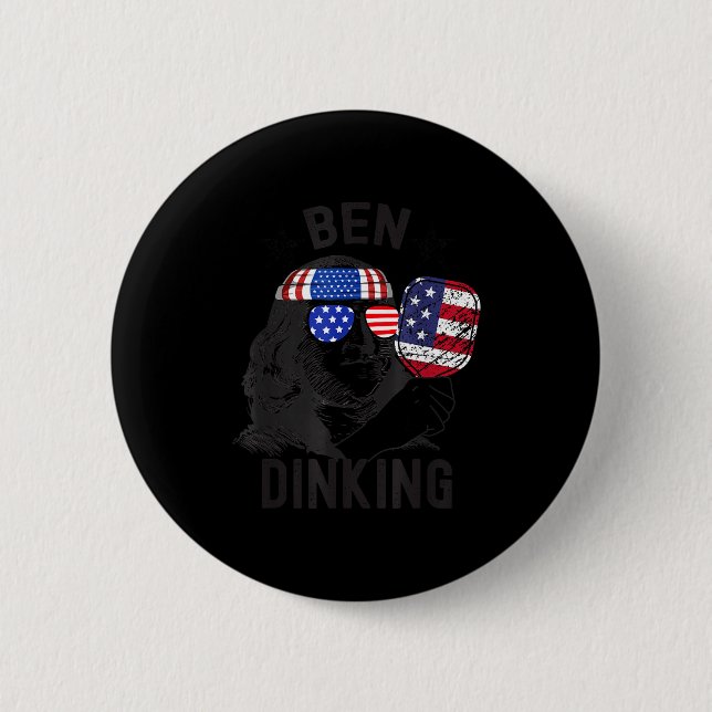Ben drickar pickleball vintage flag rolig pickle knapp (Framsida)