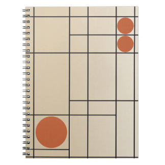 Ben Drift nr 1 Beige + Terrakotta Geometrisk Konst Anteckningsbok
