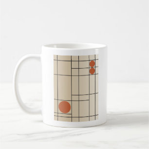 Ben Drift nr 1 Beige + Terrakotta Geometrisk Konst Kaffemugg