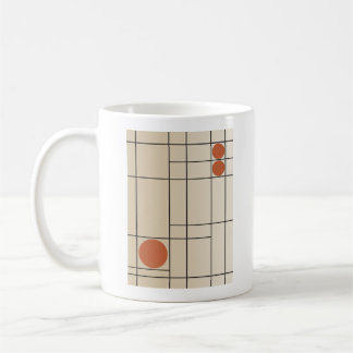 Ben Drift nr 1 Beige + Terrakotta Geometrisk Konst Kaffemugg