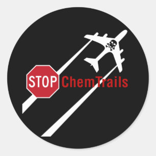 Ben för Chemtrail plana Presistent Contrailsskall Runt Klistermärke