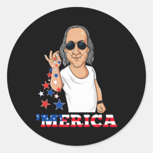 Ben Franklin 4:e juli Merica Runt Klistermärke