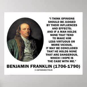 Ben Franklin avgav yttranden om bedömda influensef Poster