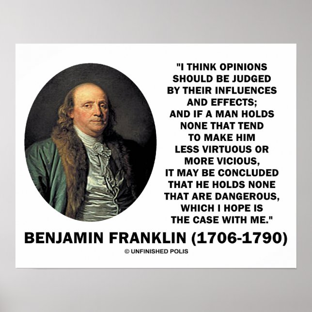 Ben Franklin avgav yttranden om bedömda influensef Poster (Framsidan)