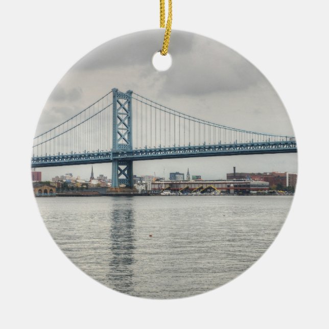 Ben Franklin Bridge Julgransprydnad Keramik (Framsidan)