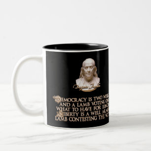 Ben Franklin citationstecken: 2 varger & en väl Två-Tonad Mugg