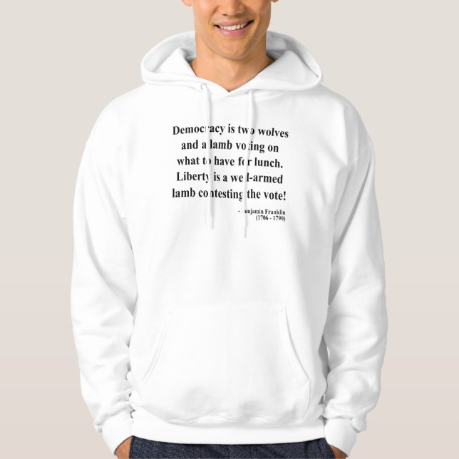 Ben Franklin citationstecken 2a Sweatshirt Med Luva (Framsida)