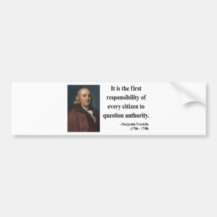 Ben Franklin citationstecken 3b Bildekal