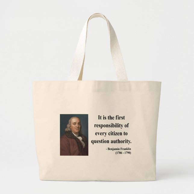 Ben Franklin citationstecken 3b Jumbo Tygkasse (Framsidan)