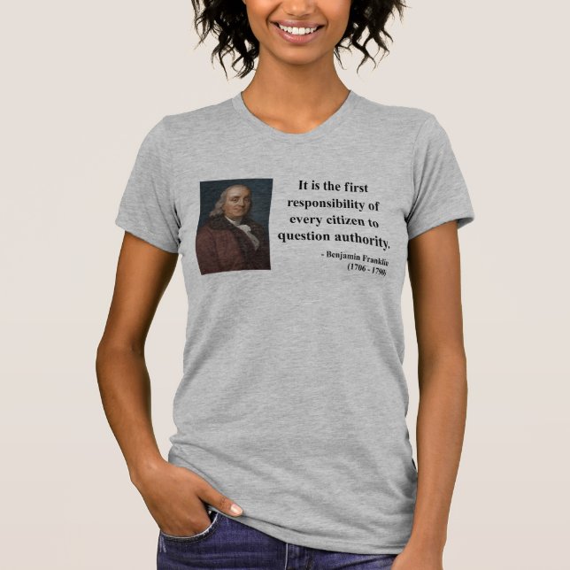 Ben Franklin citationstecken 3b T-shirt (Framsida)