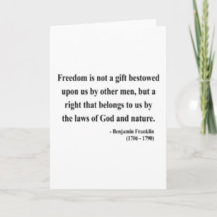 Ben Franklin citationstecken 4a Kort
