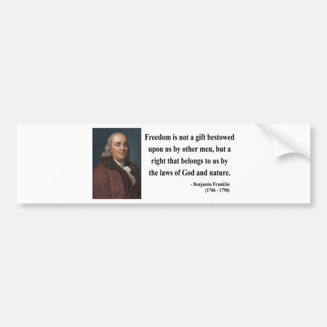Ben Franklin citationstecken 4b Bildekal (Framsidan)