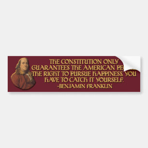 Ben Franklin citationstecken: Konstitutionella Bildekal
