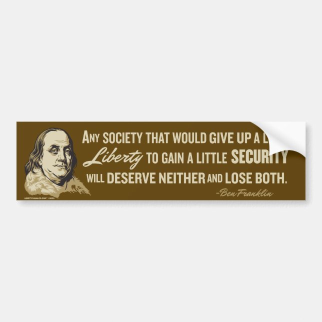Ben Franklin citationsteckenbildekal Bildekal (Framsidan)