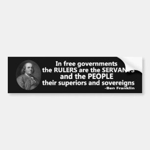 Ben Franklin citationsteckenlinjaler är tjänare Bildekal