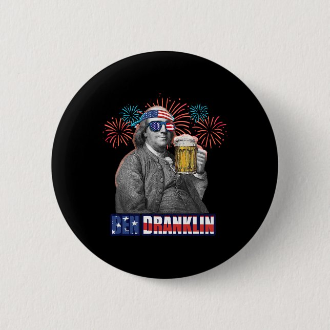 Ben Franklin firar Independence day. Ben Dra Knapp (Framsida)