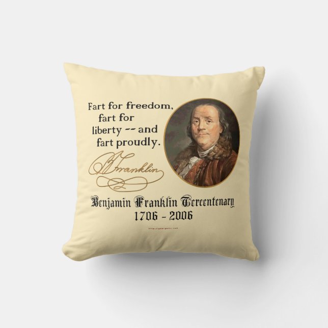 Ben Franklin - Fjärt med stolthet Kudde (Framsida)