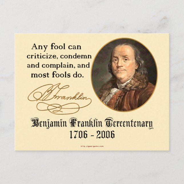 Ben Franklin - Fools Vykort (Framsida)