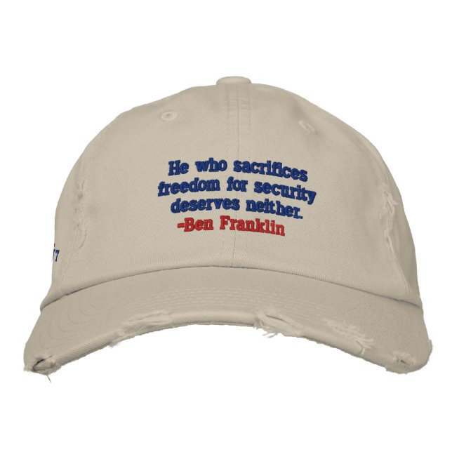 BEN FRANKLIN FRIEDOM FOR SECURITY PATRIOT CAP BRODERAD KEPS (Framsida)