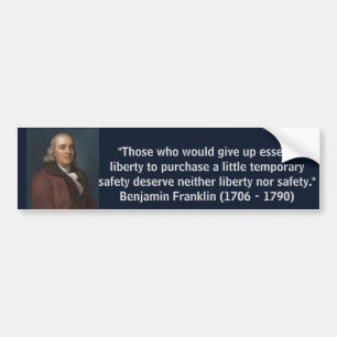 Ben Franklin frihetcitationstecken Bildekal