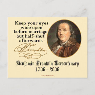 Ben Franklin - Giftermål Vykort