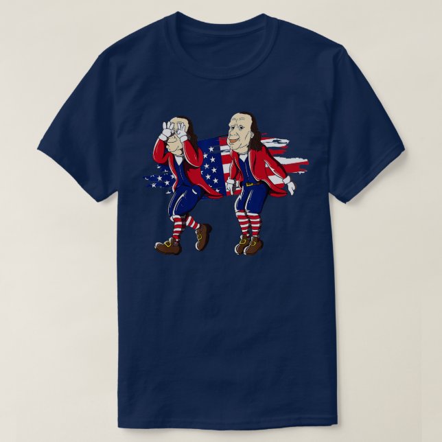 Ben Franklin Griddy American Flagga 4:e juli T Shirt (Design framsida)