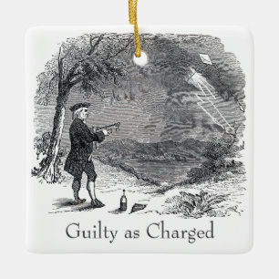 Ben Franklin Guilty as Charge Julgransprydnad Keramik