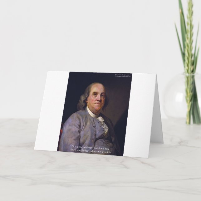 Ben Franklin "Kärlek Thy Neibhbor Men.." Offertpre Kort (Framsida)