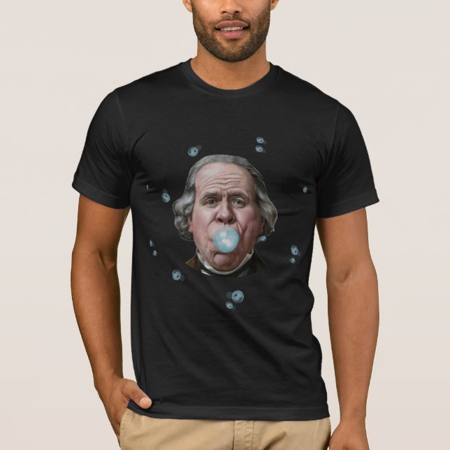 Ben Franklin med bubbelgummi T-Shirt (Framsida)