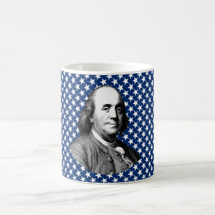 Ben Franklin med stjärnabakgrund Kaffemugg