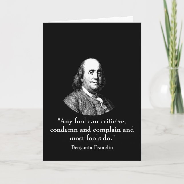 Ben Franklin och citationstecken Kort (Framsida)