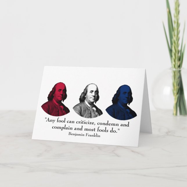 Ben Franklin och citationstecken -- Rött, vit och Kort (Framsida)