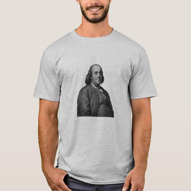 Ben Franklin och citationstecken T Shirt (Framsida)