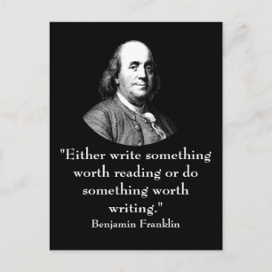 Ben Franklin och Quote Vykort