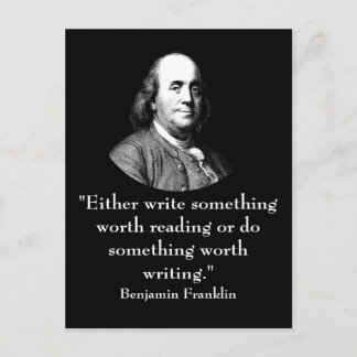 Ben Franklin och Quote Vykort