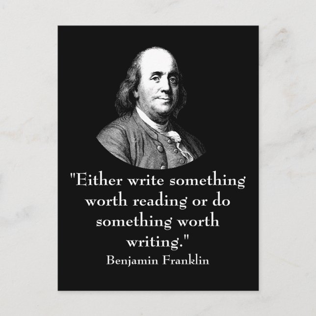 Ben Franklin och Quote Vykort (Framsida)