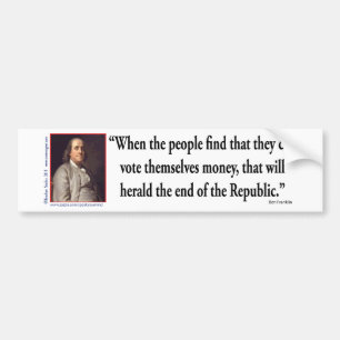 Ben Franklin om demokrati Bildekal