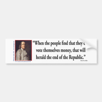 Ben Franklin om demokrati Bildekal