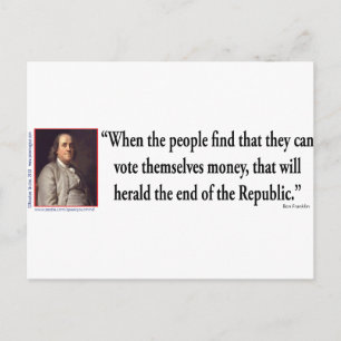 Ben Franklin om demokrati Vykort