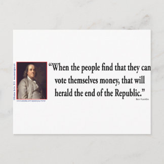 Ben Franklin om demokrati Vykort