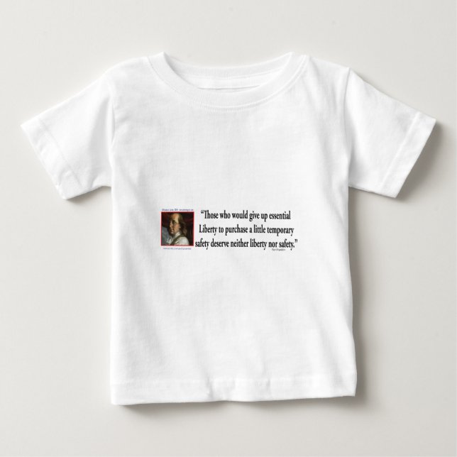 Ben Franklin om frihet Tee Shirt (Framsida)
