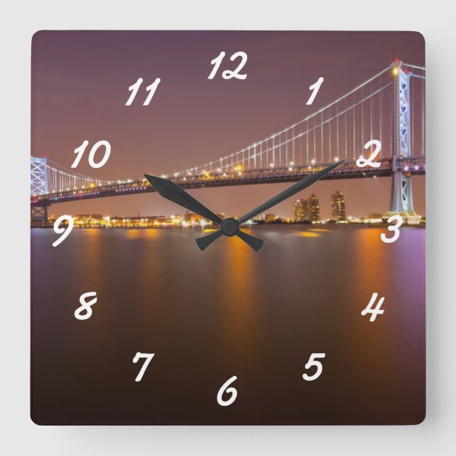 Ben Franklin överbryggar Fyrkantig Klocka (Framsida)