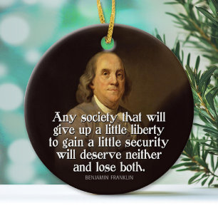 Ben Franklin Quote Julgransprydnad Keramik