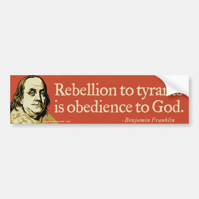 Ben Franklin revoltcitationstecken Bildekal (Framsidan)