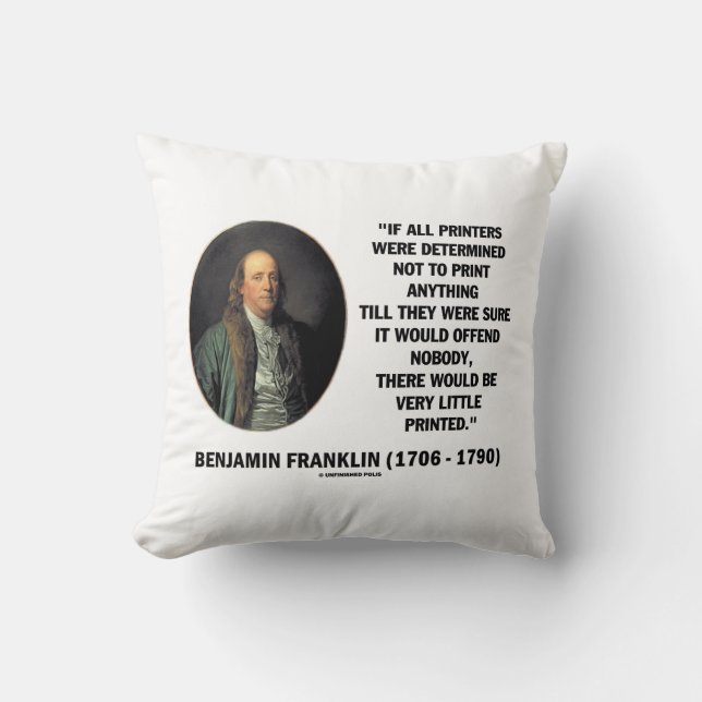 Ben Franklin-skrivare kan inte skriva ut en utskri Kudde (Framsida)