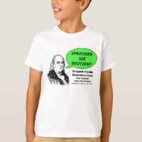 Ben Franklin talar tysk