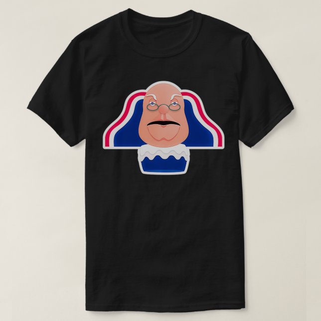 Ben Franklin Talking Head Pullover T Shirt (Design framsida)