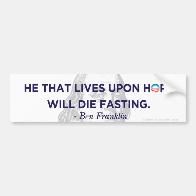 Ben Franklin uppehälle på hoppbildekal Bildekal (Framsidan)