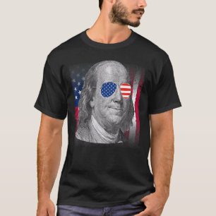 Ben Franklin USA flagga Patriotic American Flagga T Shirt